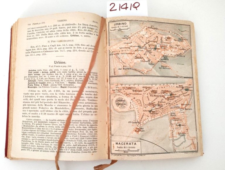 Guida d'Italia Italia centrale 1° volume 1924 1° edizione TCI