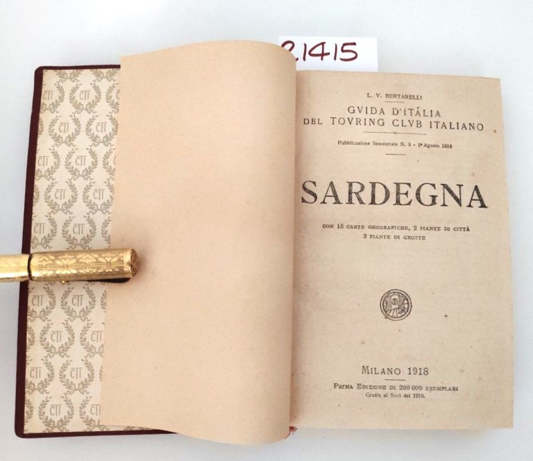 Guida d'Italia Sardegna 1918 1° edizione TCI