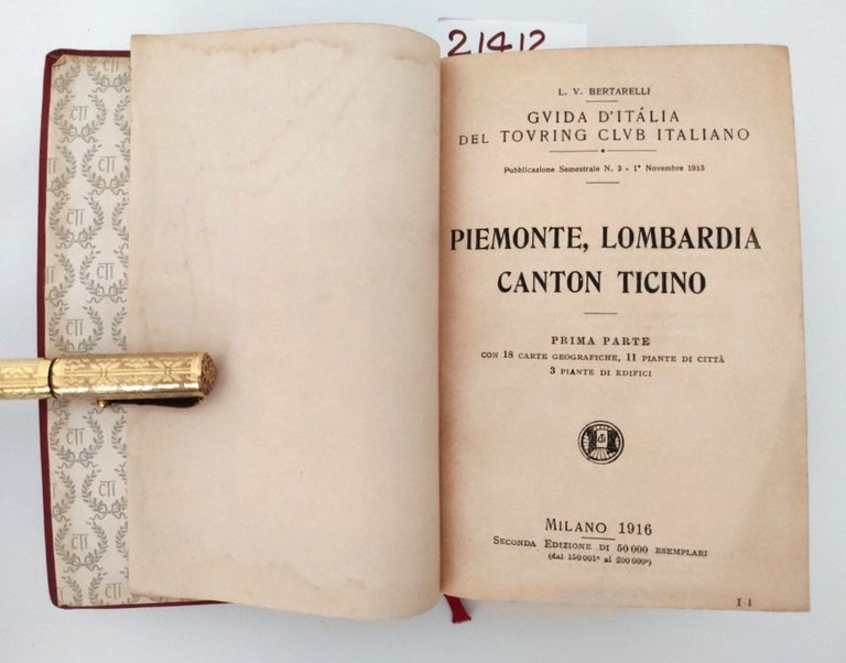 Guida d'Italia TCI Piemonte Lombardia Canton Ticino 1° parte 1916 …