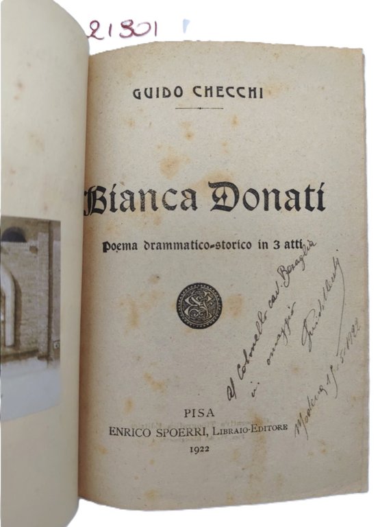 Guido Cecchi Bianca Donati poema drammatico storico in tre atti …