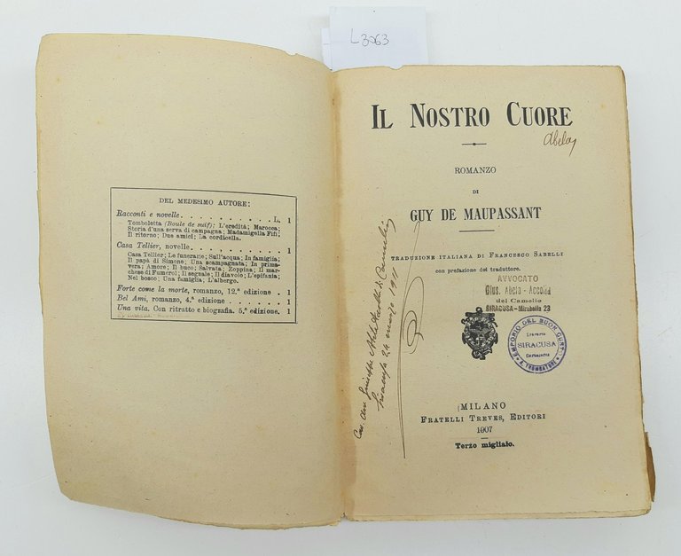 Guy De Maupassant Il Nostro Cuore Treves 1907 Abela Carboneria | Immagine Gallery 6