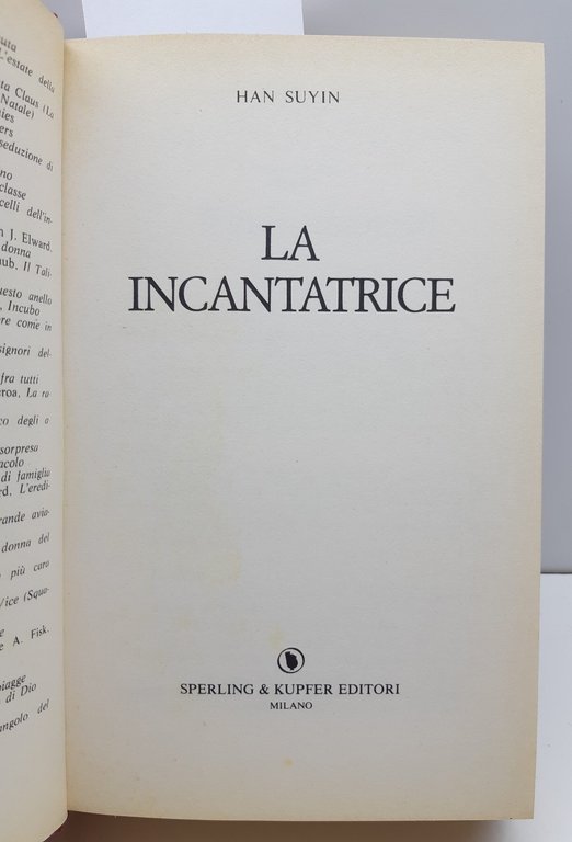 Han Suyin La incantatrice Sperling & Kupfer 1986