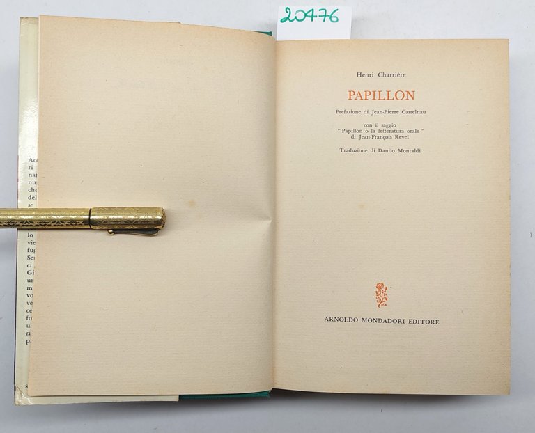 Henry Charriere Papillon Mondadori XIX edizione 1974