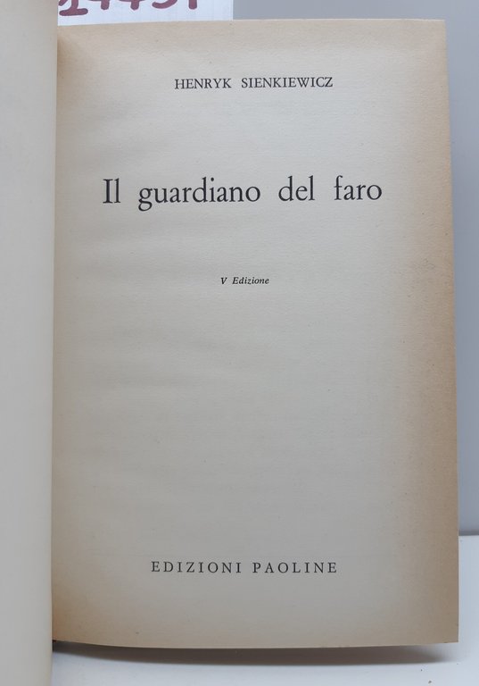 Henryk Sienkiewicz Il guardiano del faro 5° ed. Paoline 1963