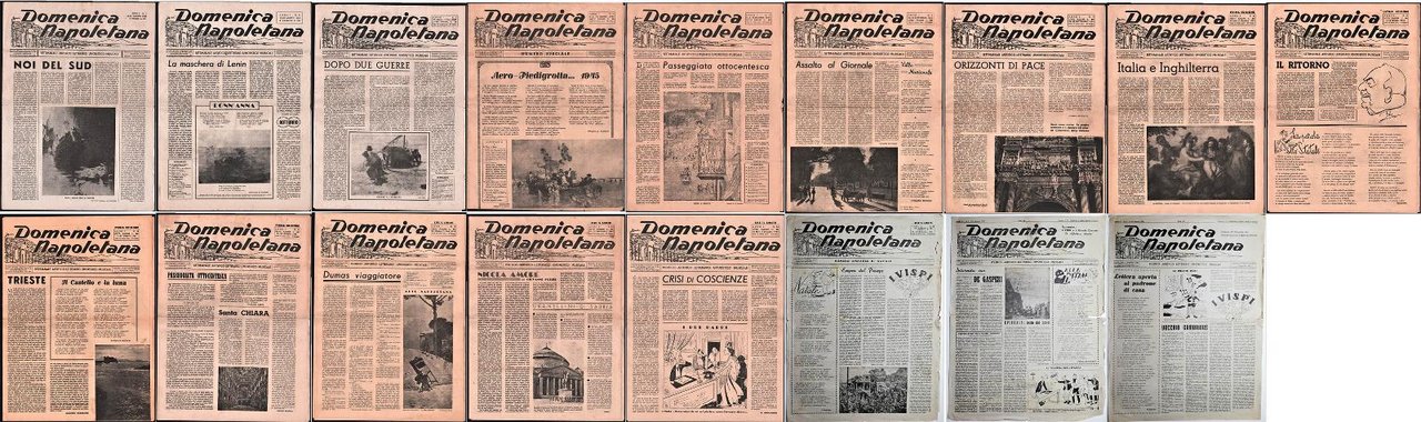 Domenica Napoletana Anno I n∞1-12-15-16-20 Anno II n∞2-3 sett.le umoristico …