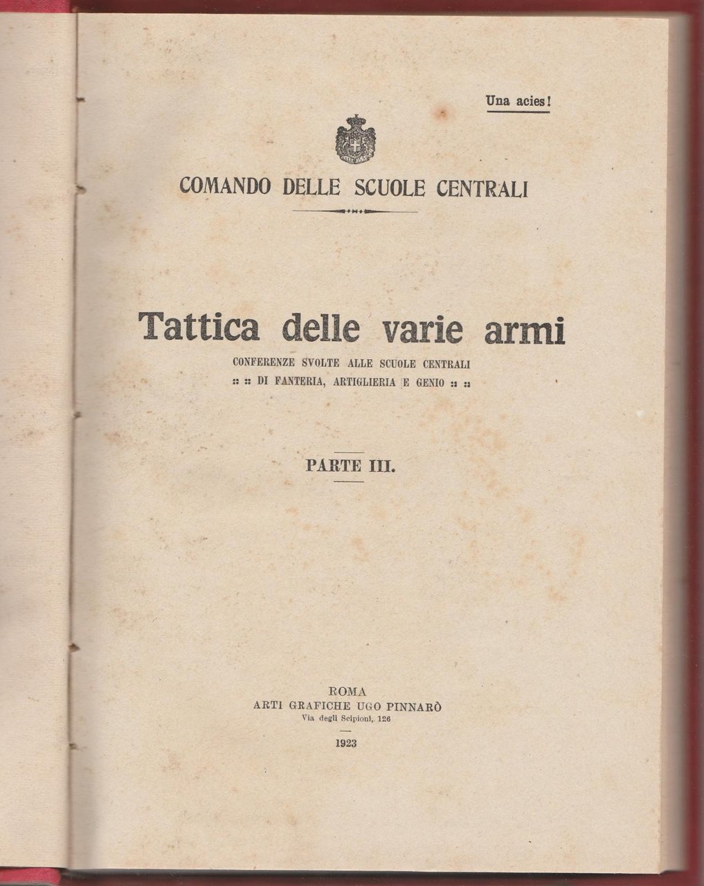 Comando Delle Scuole Centrali Tattica Delle Varie Armi Parte III …