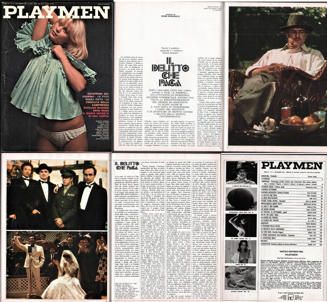 PLAYMEN MARLON BRANDO AL PACINO ANTEPRIMA DEL PADRINO 9 SETTEMBRE …