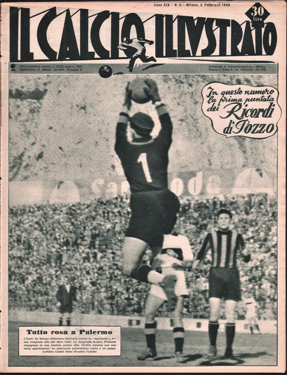 Blocco di 33 riviste de Il calcio illustrato annata 1949 …