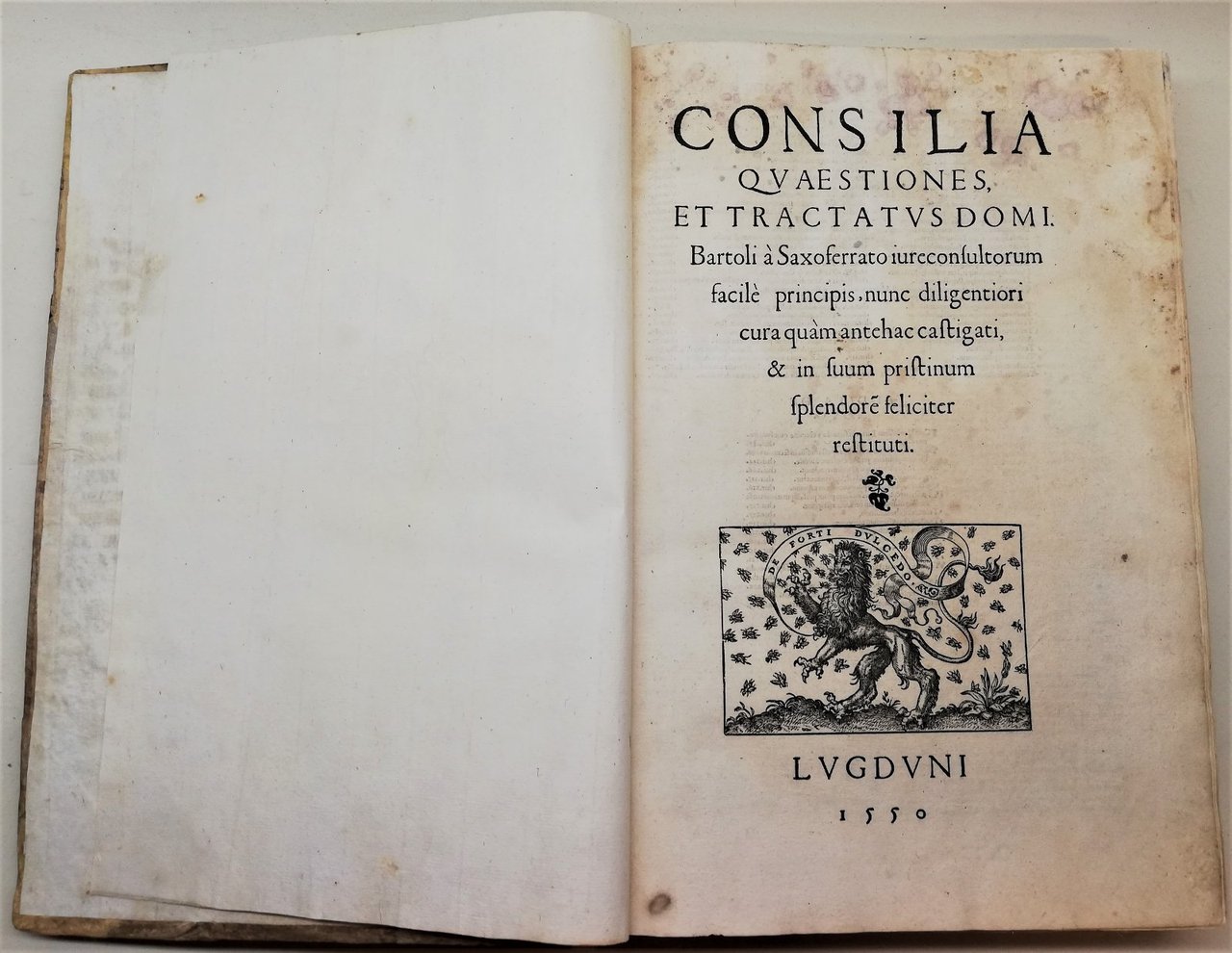 Cinquecentina Illustrati Consilia Quaestiones et Tractatus Domi 1550