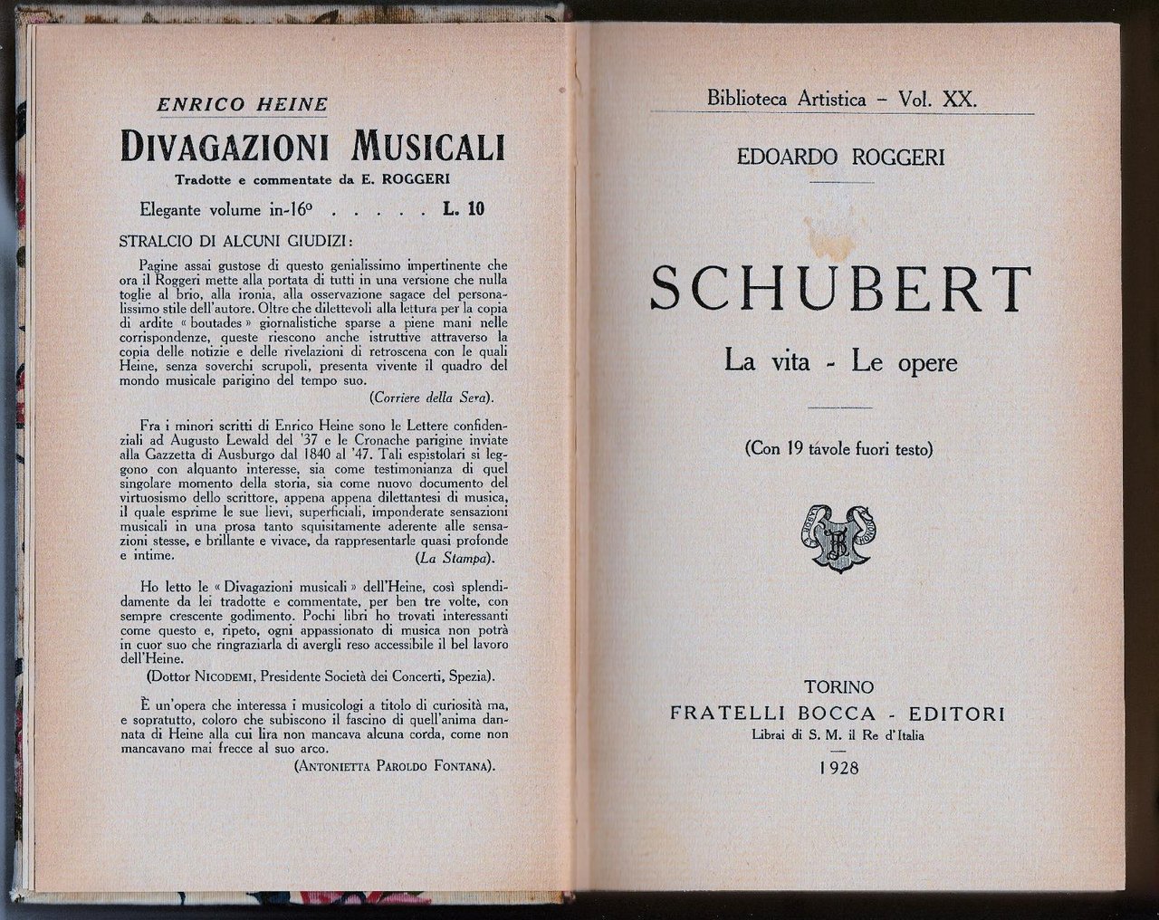 Biografie Edoardo Roggeri Schubert La Vita Le Opere F.lli Bocca …