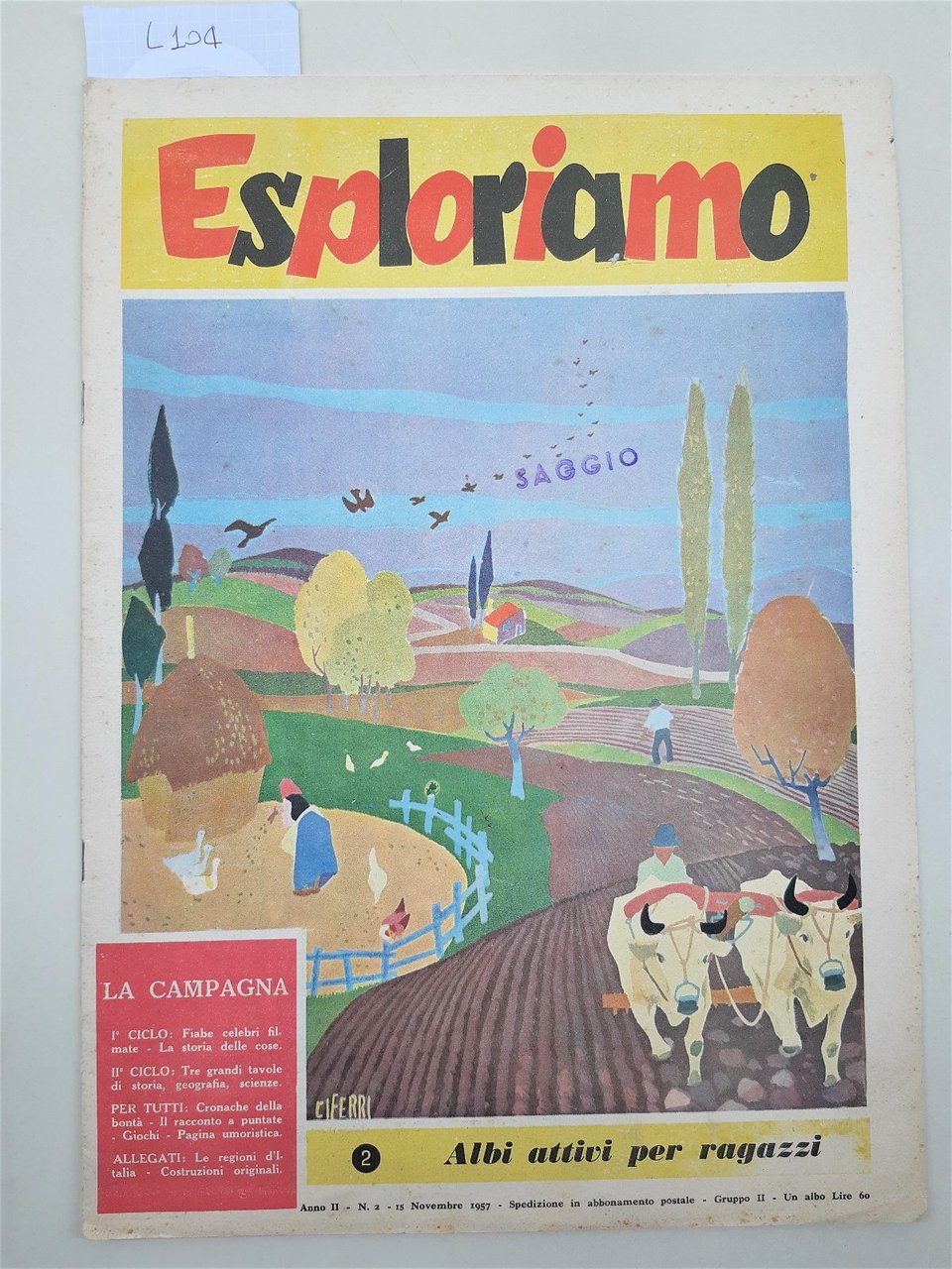 Esploriamo Albi attivi per ragazzi numero 2 novembre 1957 copertina …
