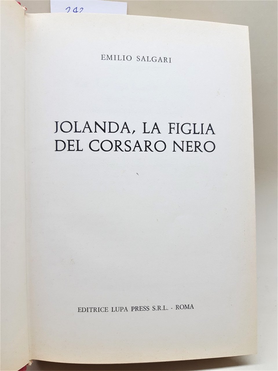 Emilio Salgari Jolanda la figlia del corsaro nero editrice Lupa …