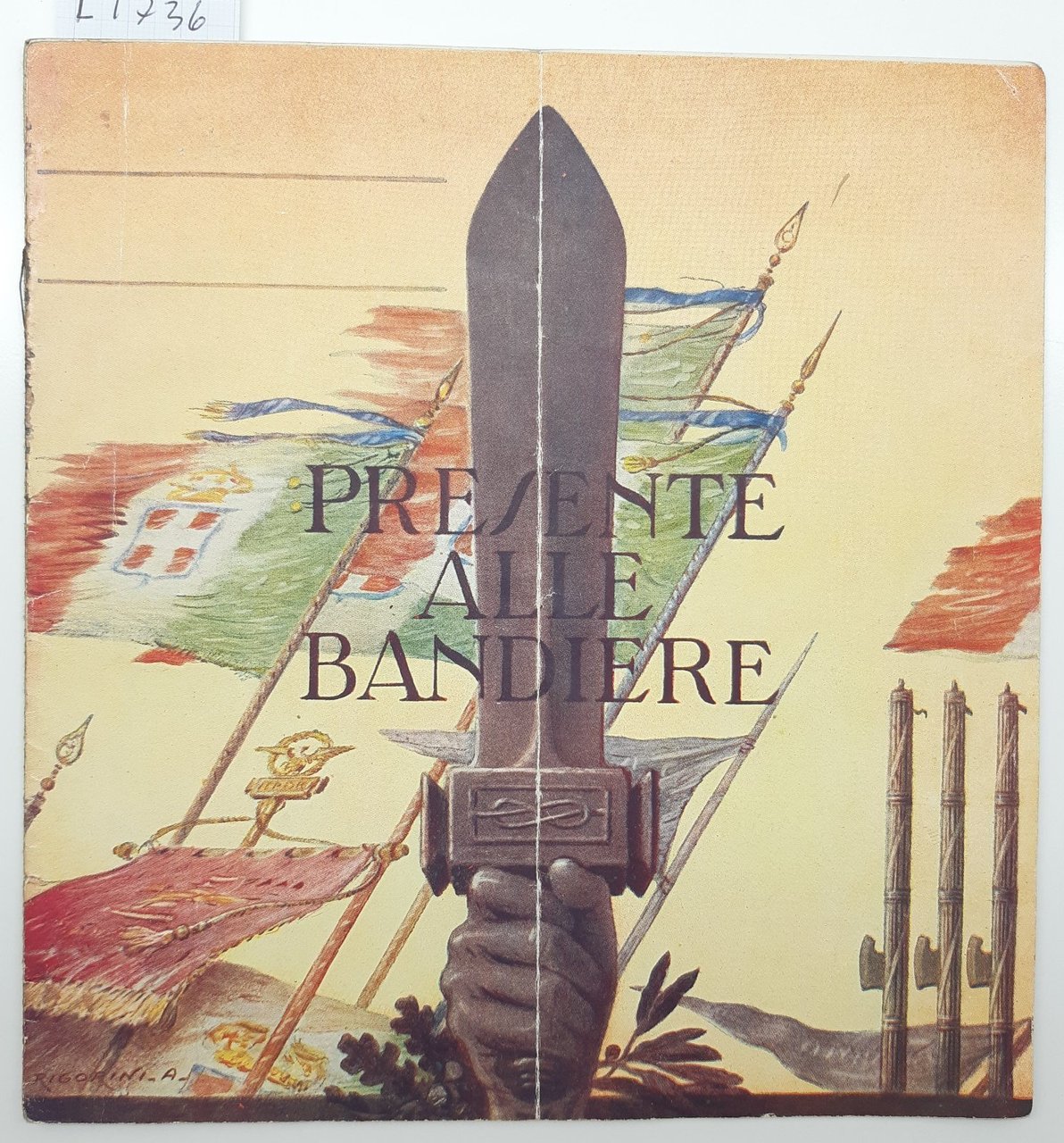 Presente alle bandiere 1943 Libretto di pensione di guerra familiari …