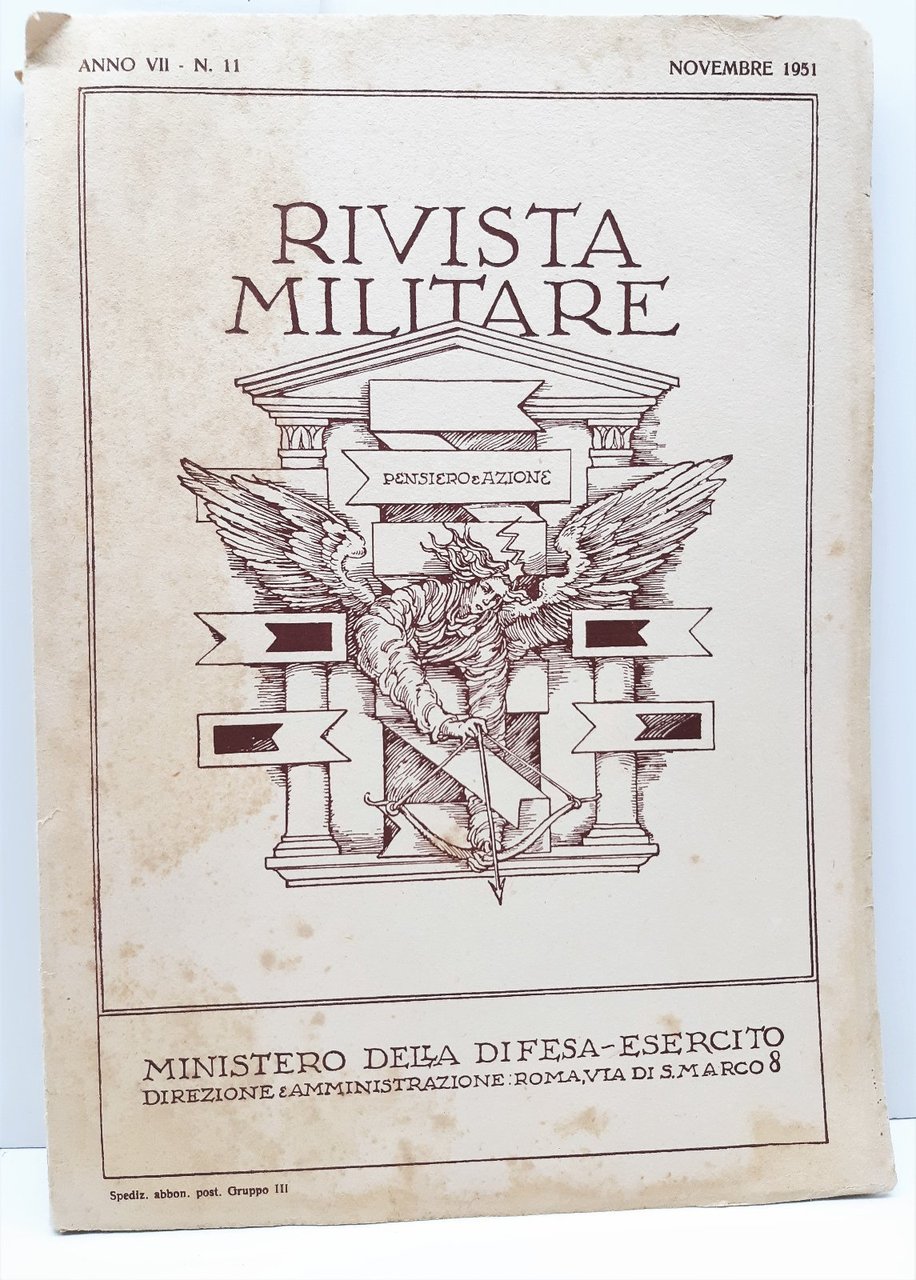 Rivista Militare Pensiero Ed Azione 1951 N. 11 Ministero Della …