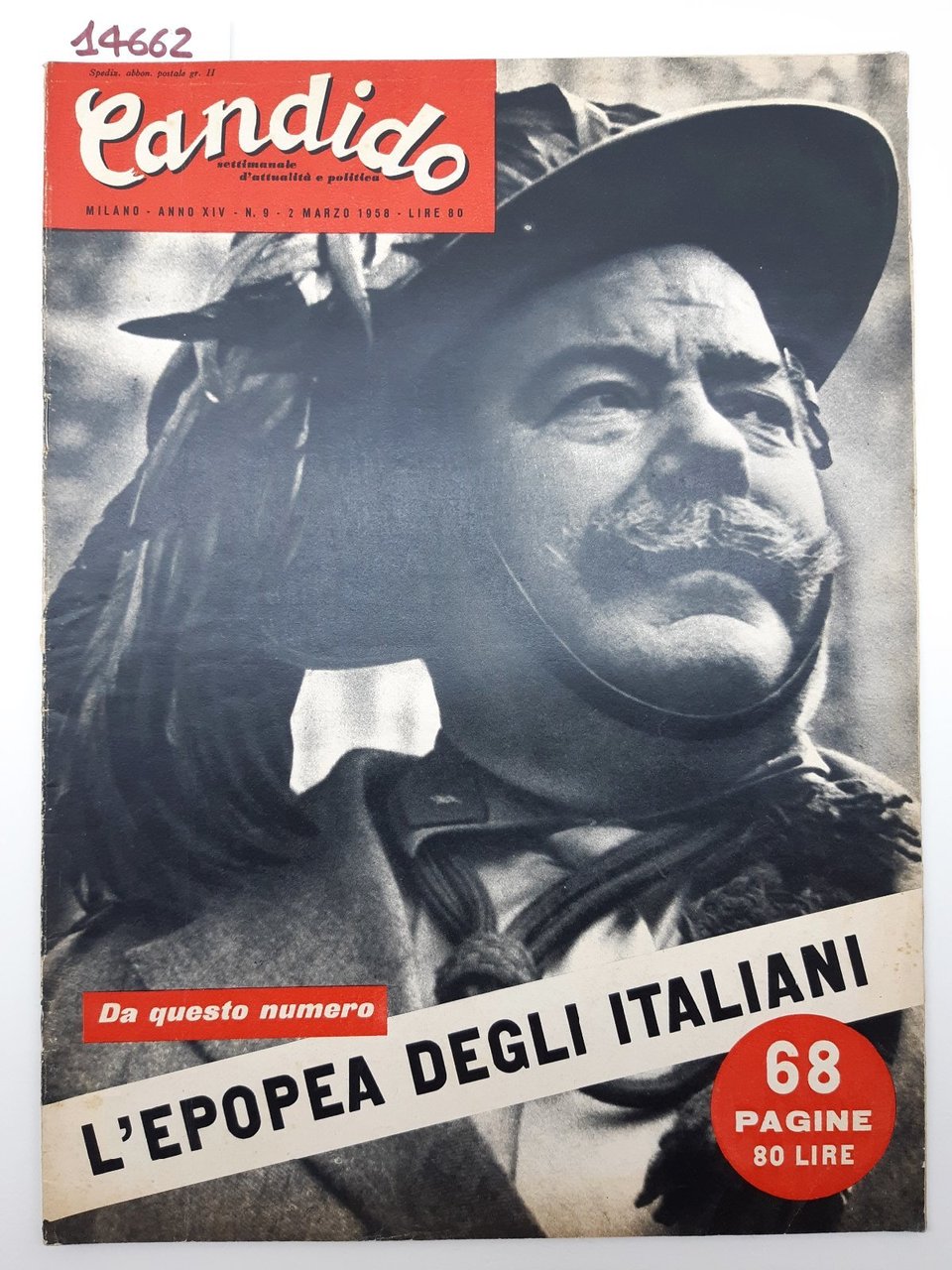 Settimanale da attualità politica Candido numero 9 1958