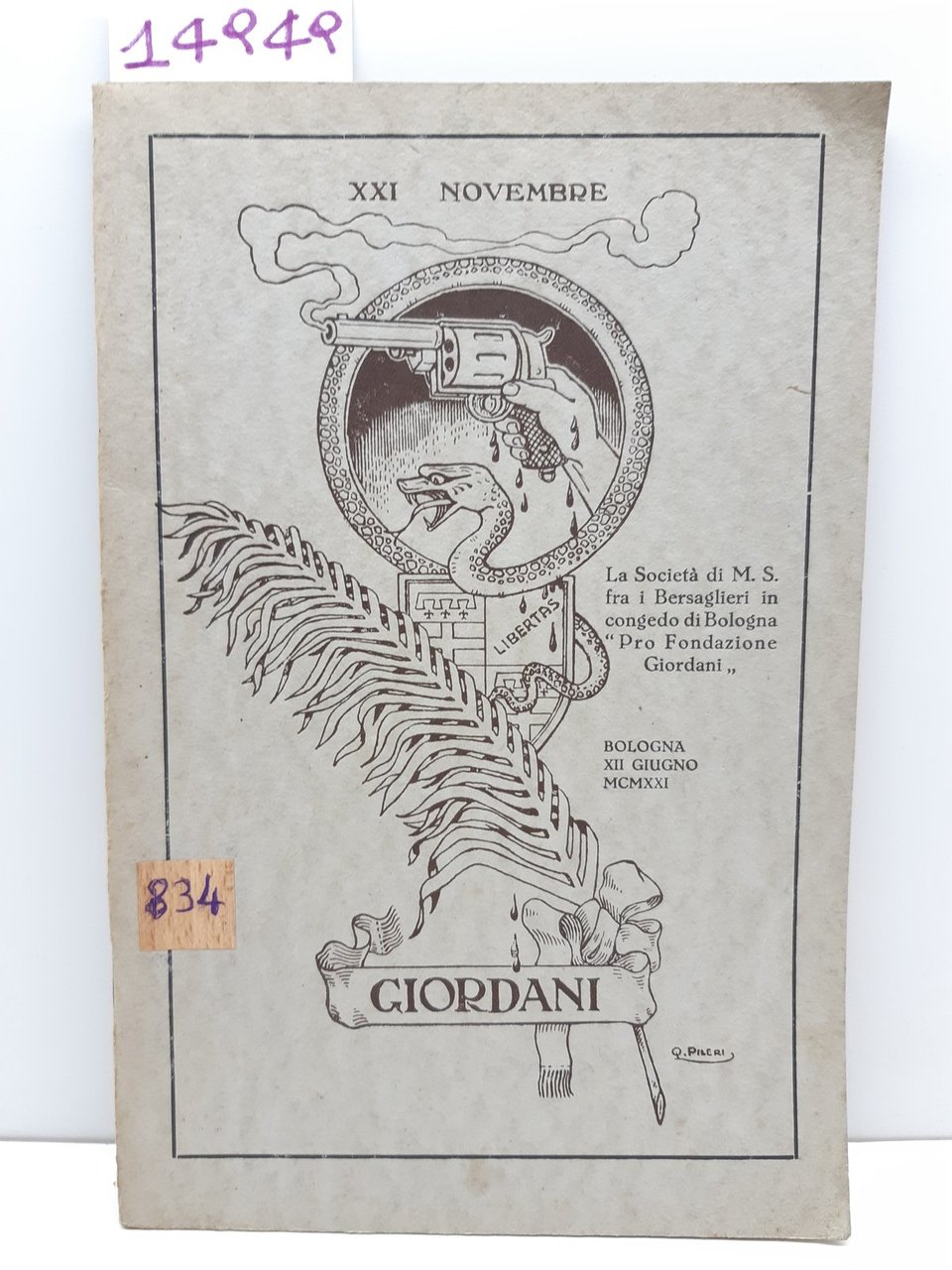 WWI In memoria dell' avv. Cavaliere Giulio Giordani Bologna 12 …