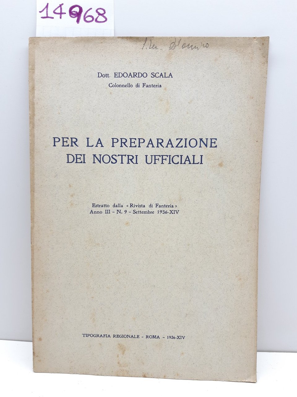 Edoardo Scala Per la preparazione dei nostri ufficiali estratto 1936