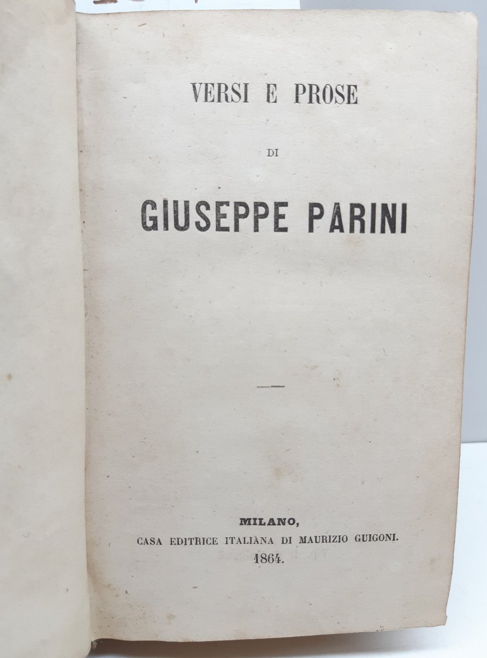 Versi e poesie di Giuseppe Parini Guigoni 1864