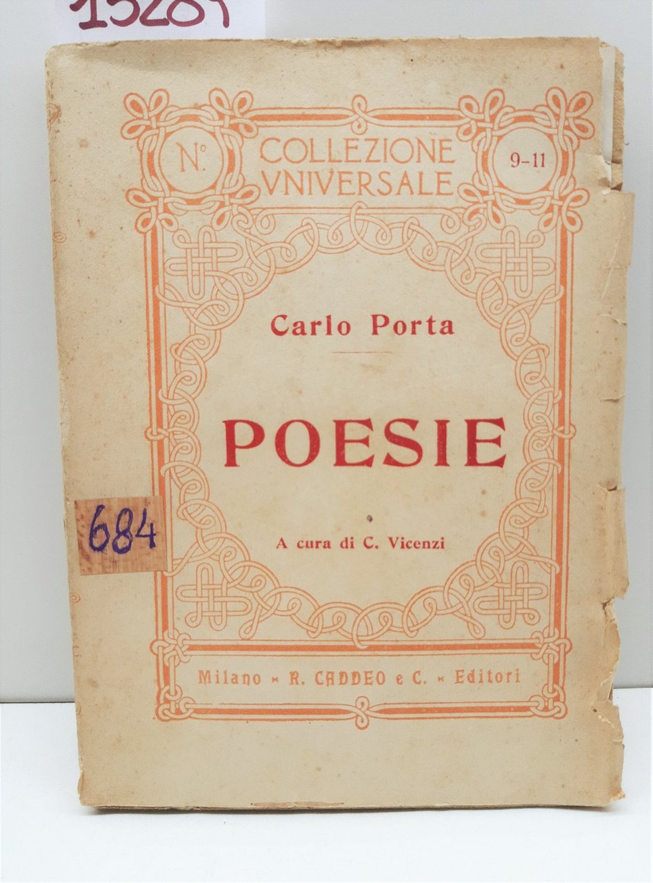 Carlo Porta Poesie scelte e annotate da Carlo Vicenzi Ed. …