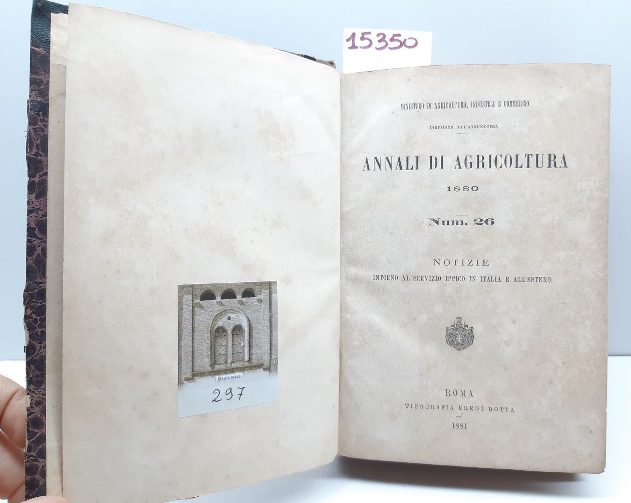 Annali di agricoltura 1880 n. 26 servizio ippico in Italia …