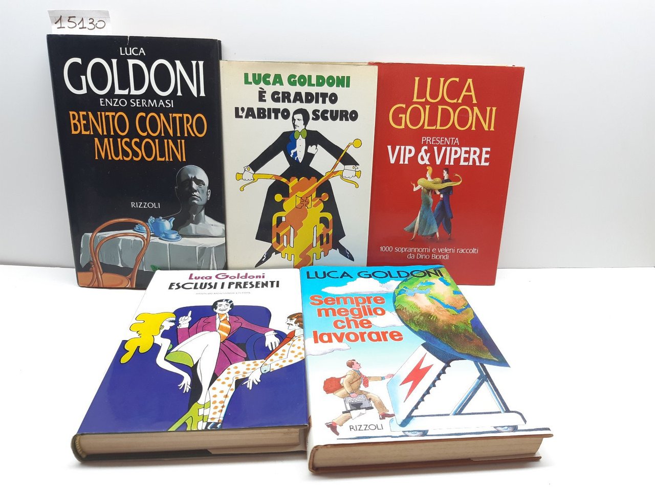 Luca Goldoni lotto di 5 libri Rizzoli