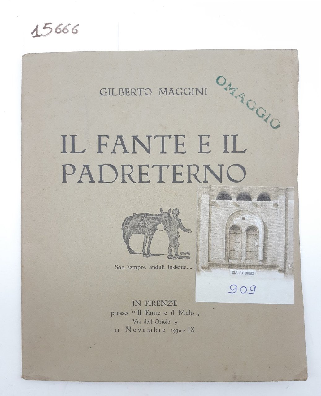 Gilberto Maggini Il Fante e il Padreterno 1930 autografato