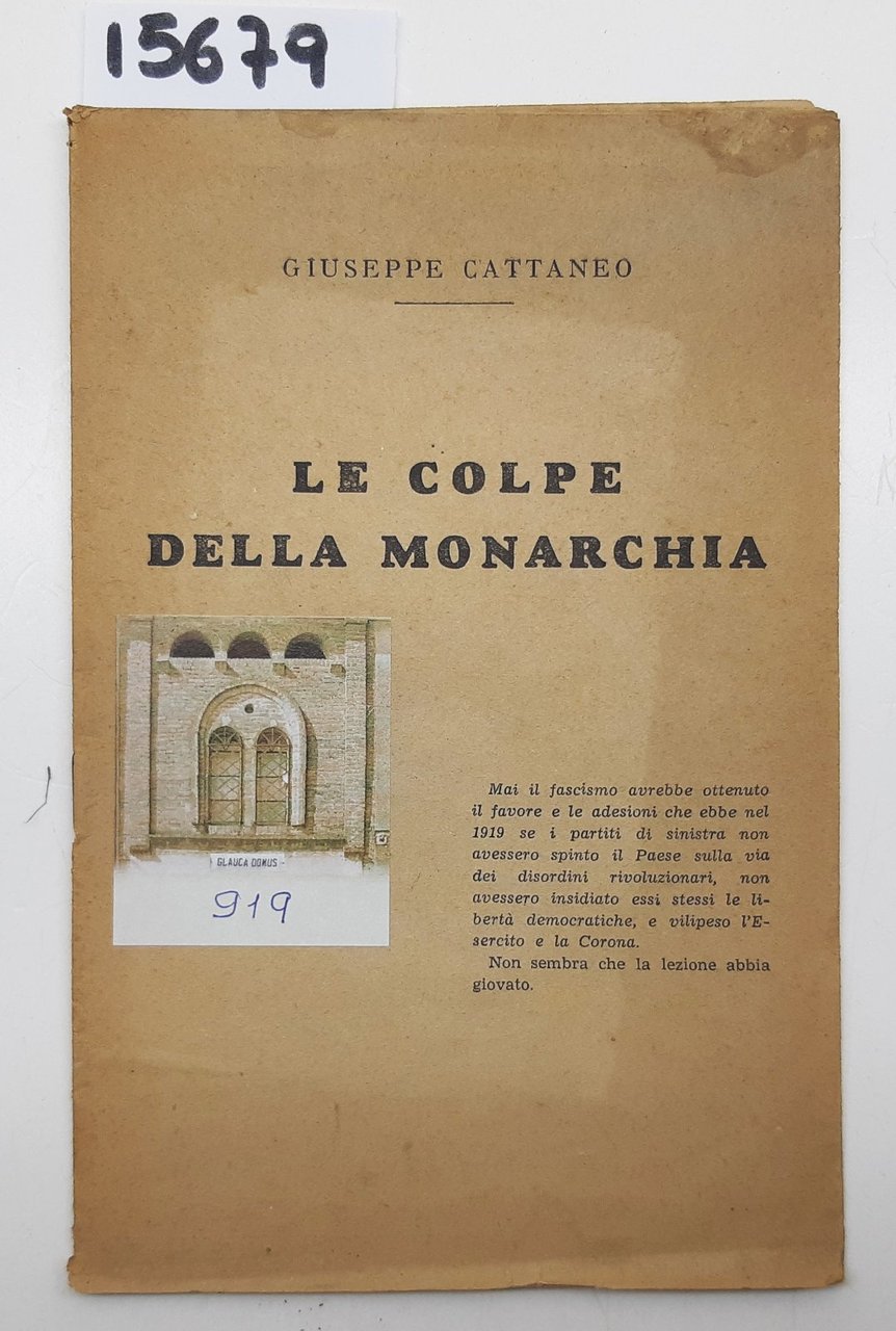 Giuseppe Cattaneo Le colpe della monarchia opuscolo