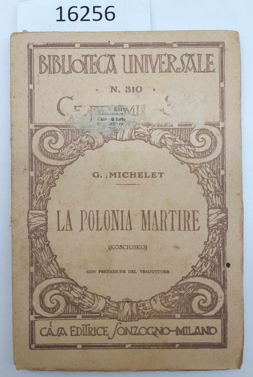 G. Michelet La Polonia martire Sonzogno senza data