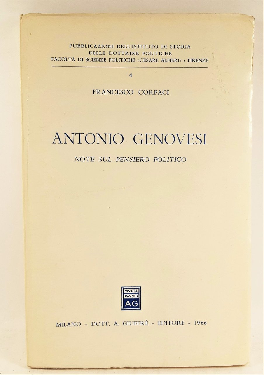 F. Corpaci Antonio Genovesi note sul Pensiero politico GiuffrË 1966 …