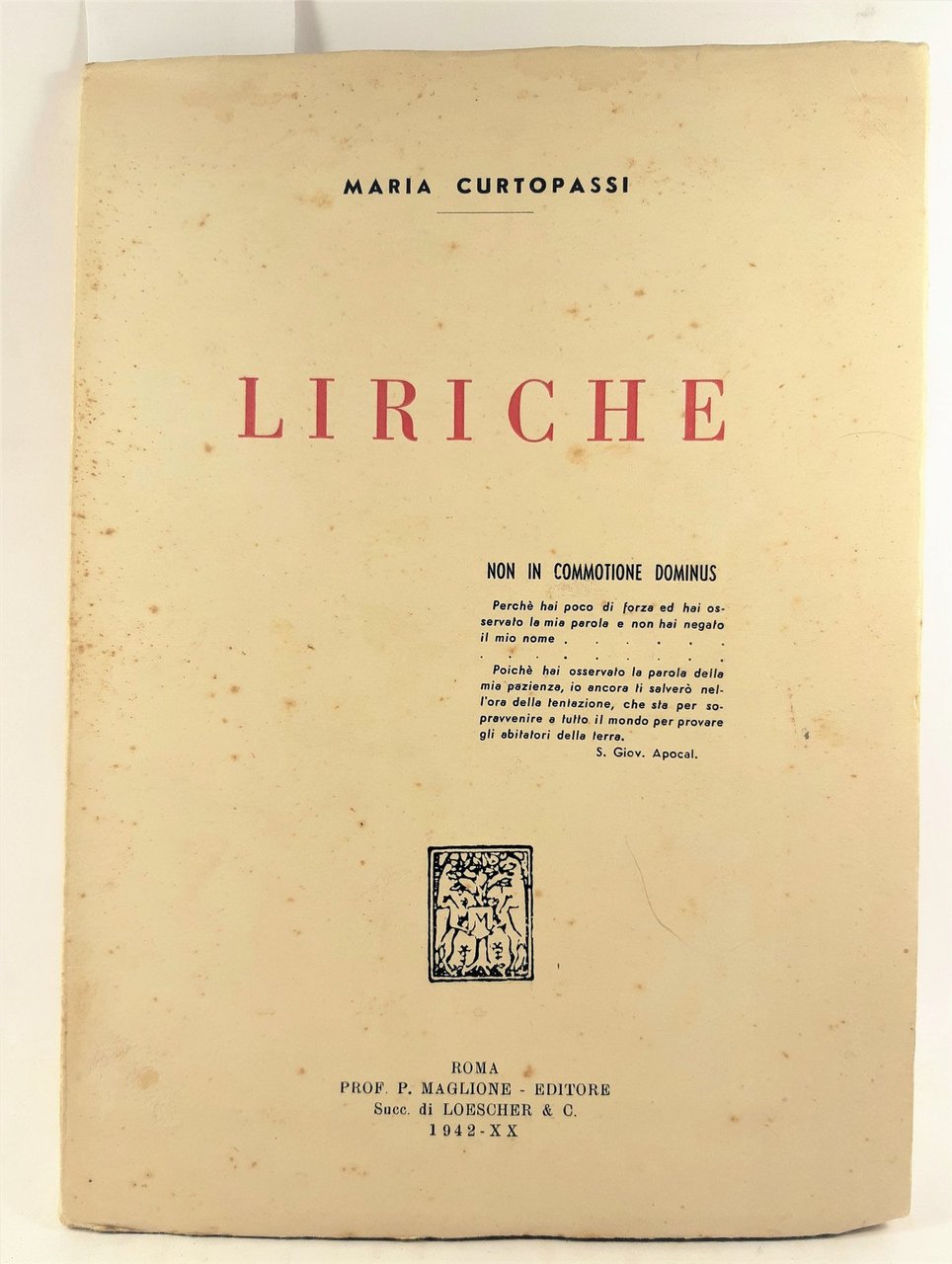 Maria Curtopassi Liriche Maglione 1942