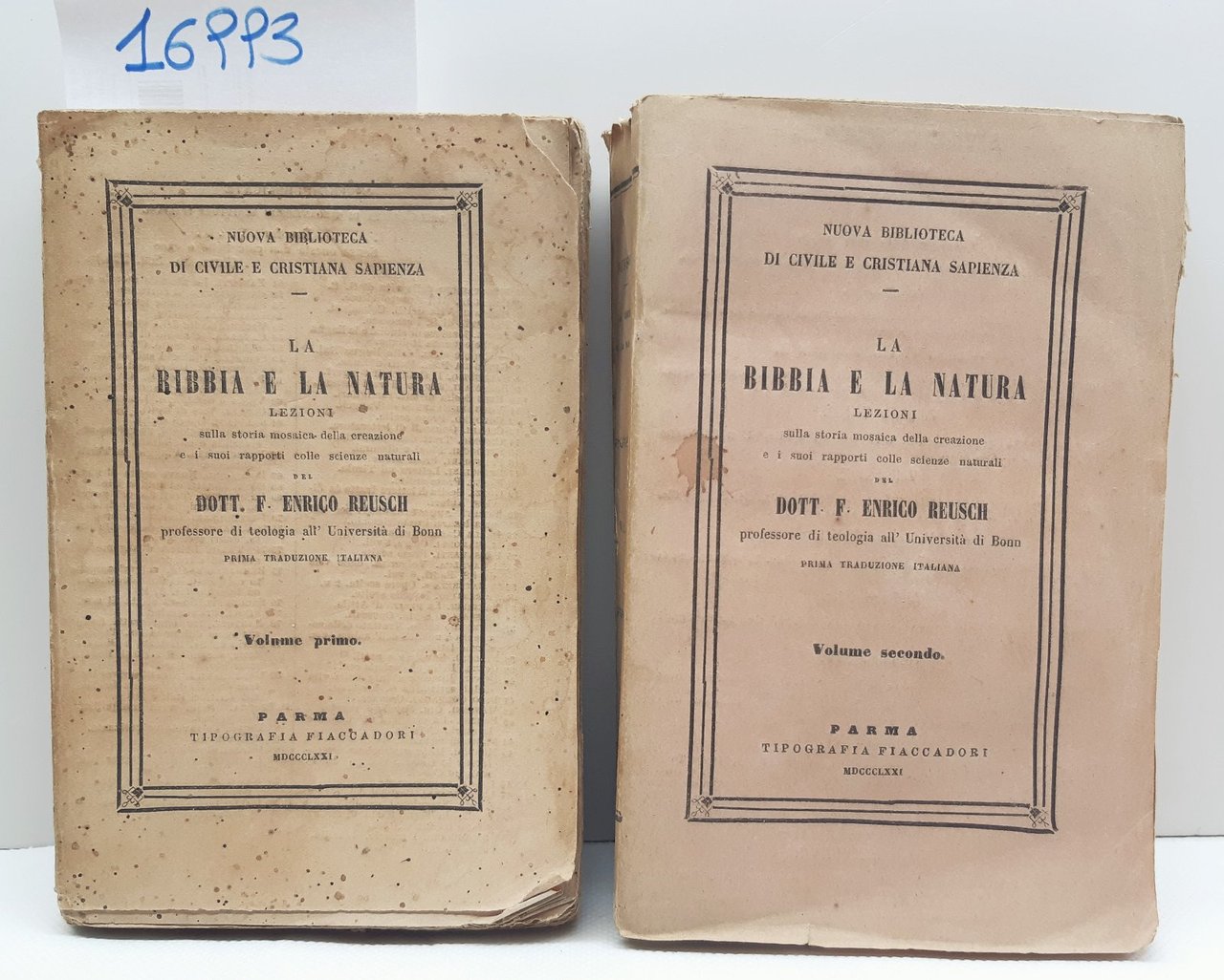 Enrico Reusch La Bibbia e la natura due volumi tipografia …