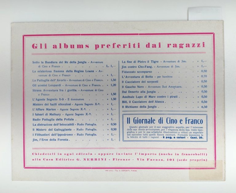 I filibustieri dell'ippodromo radio pattuglia Nerbini ristampa anastatica