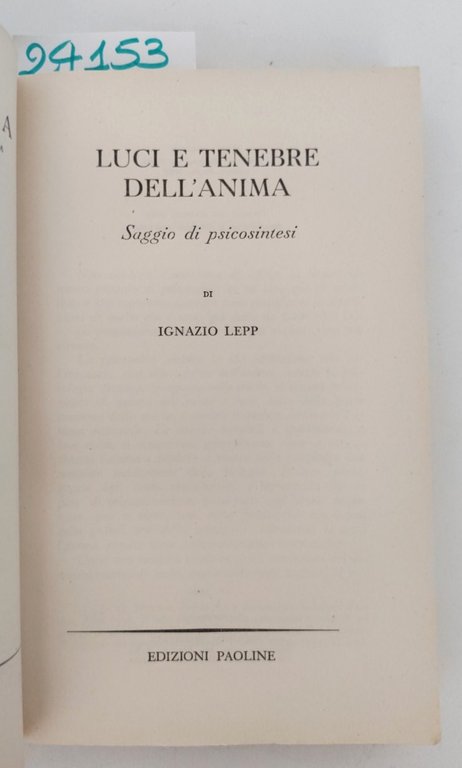 I. Lepp Luci e tenebre dell'anima Paoline 1959 | Immagine Gallery 3