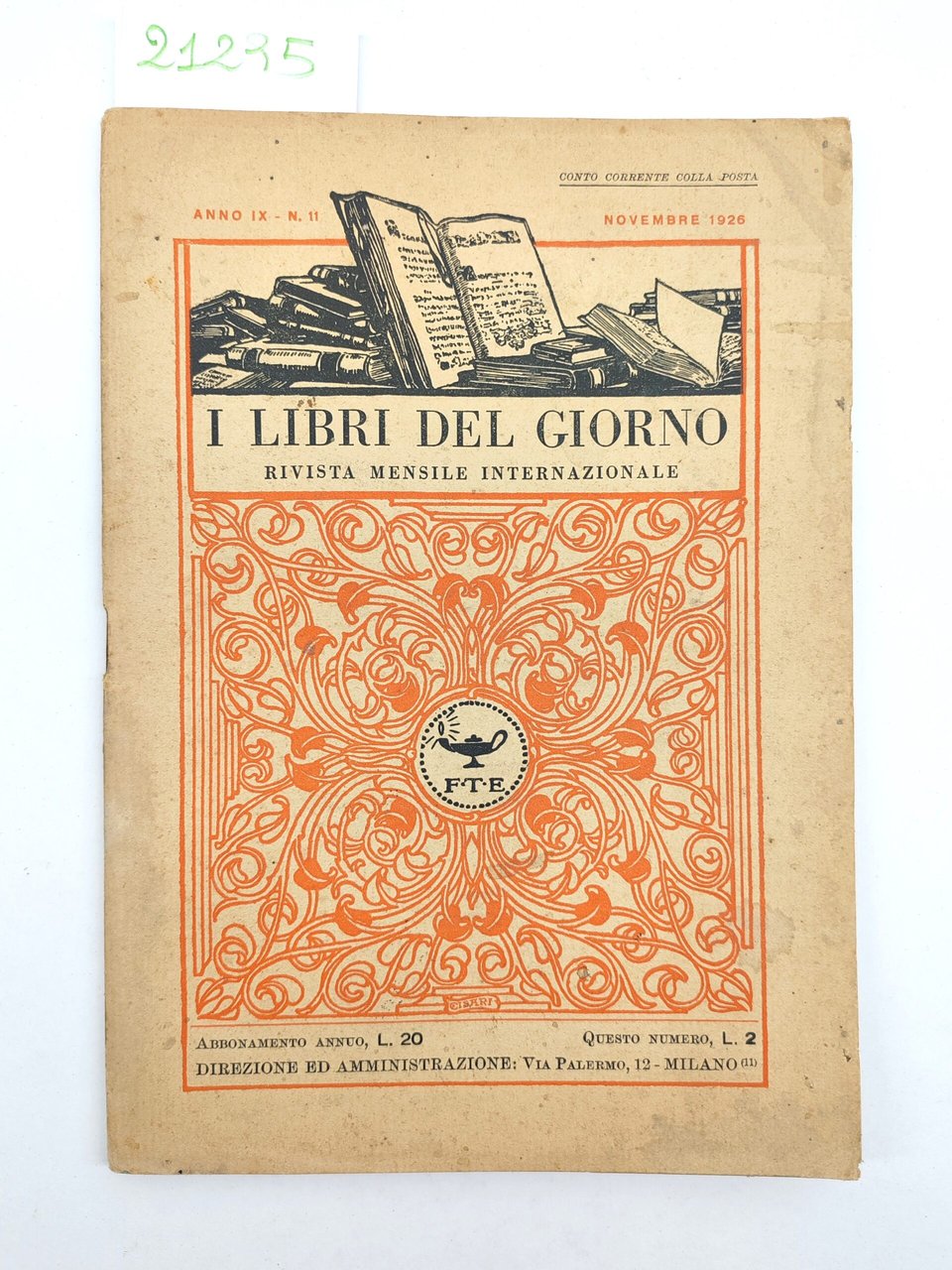 I libri del giorno rivista mensili internazionali numero 11 novembre …