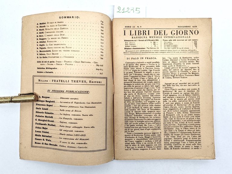 I libri del giorno rivista mensili internazionali numero 11 novembre …