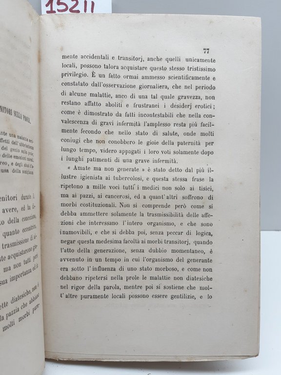 I misteri della generazione il rapporto all'igiene sul celibato del …