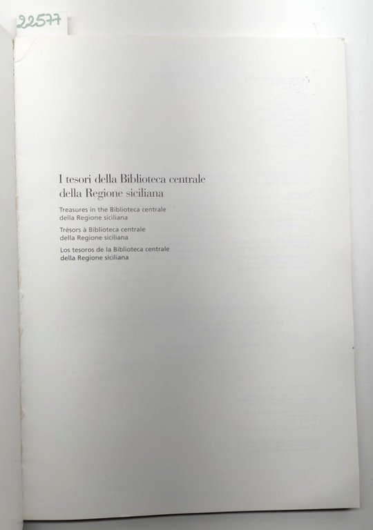 I tesori della biblioteca centrale della regione Sicilia 2000