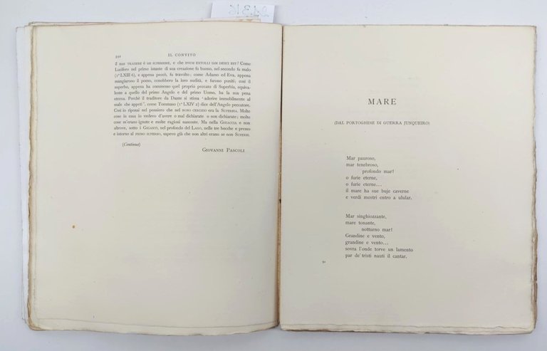 Il convito libro VI giugno 1895 Adolfo De Bosis