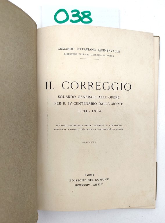Armando Ottaviano Quintavalle Il Correggio sguardo generale alle opere per …
