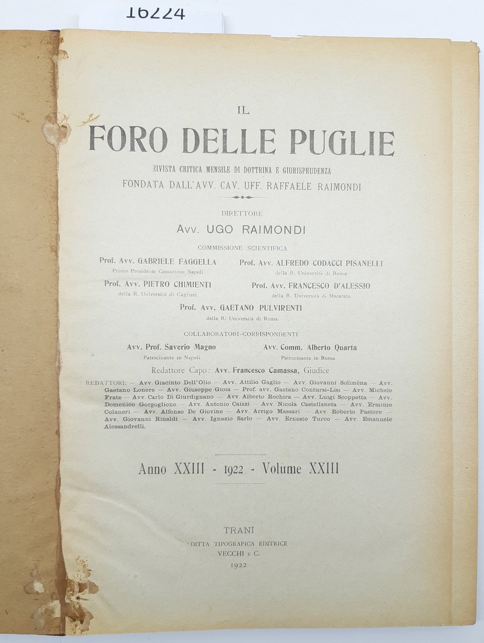 Il foro delle Puglie rivistasta critica mensile di dottrina e …