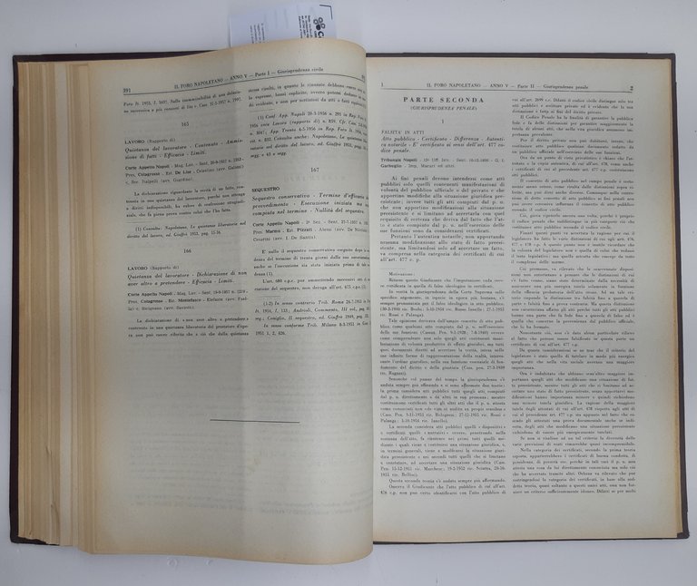 Il foro napoletano rassegna mensile di giurisprudenza anno V 1957 …