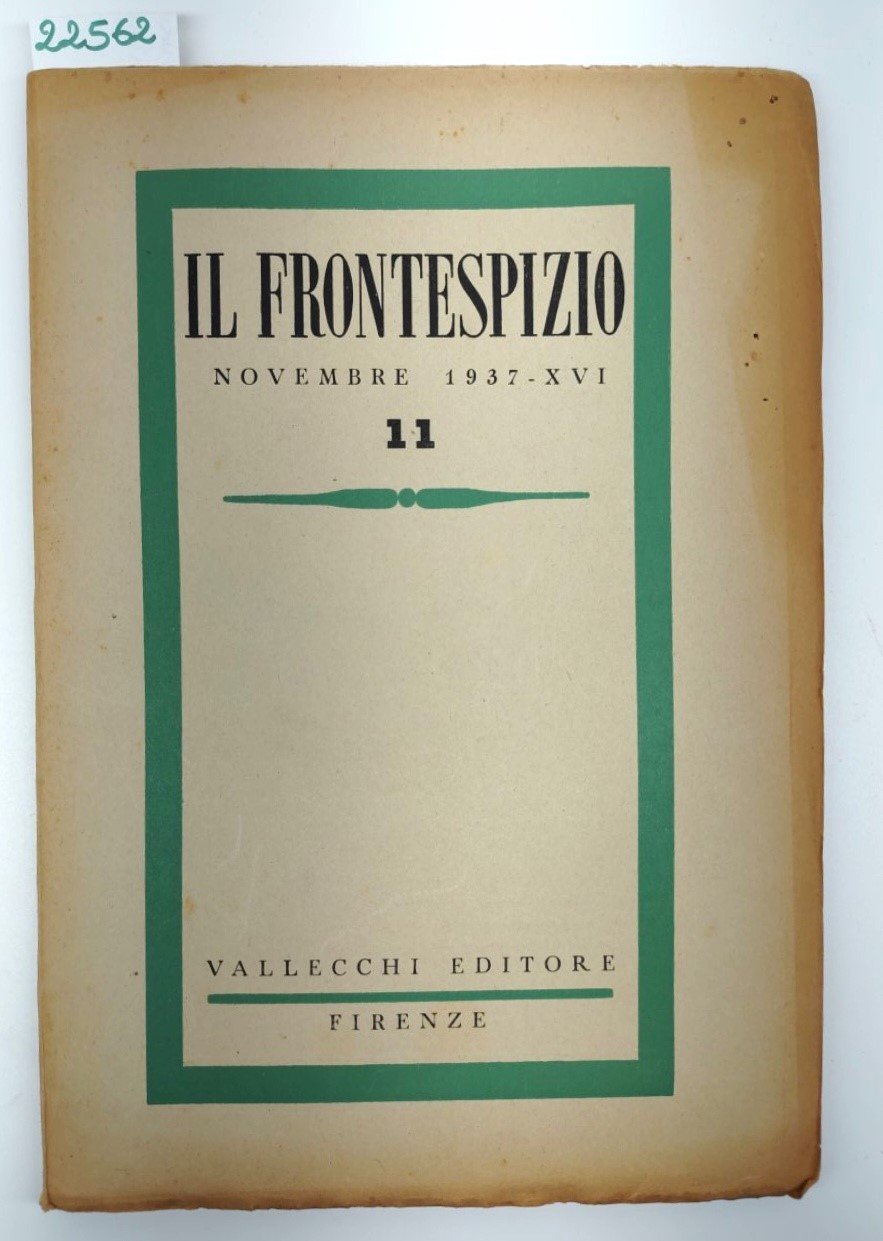 Il frontespizio novembre 1937 numero 11 Vallecchi