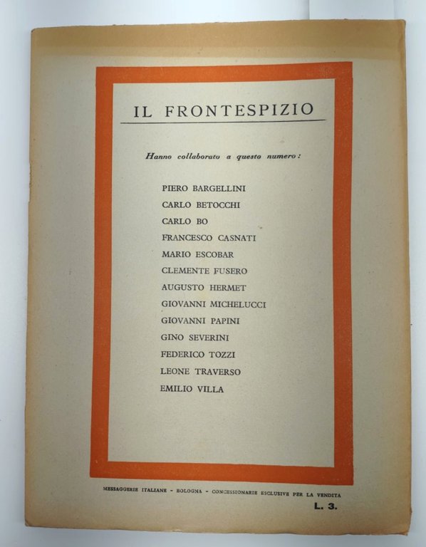 Il frontespizio ottobre 1938 n. 10 Vallecchi