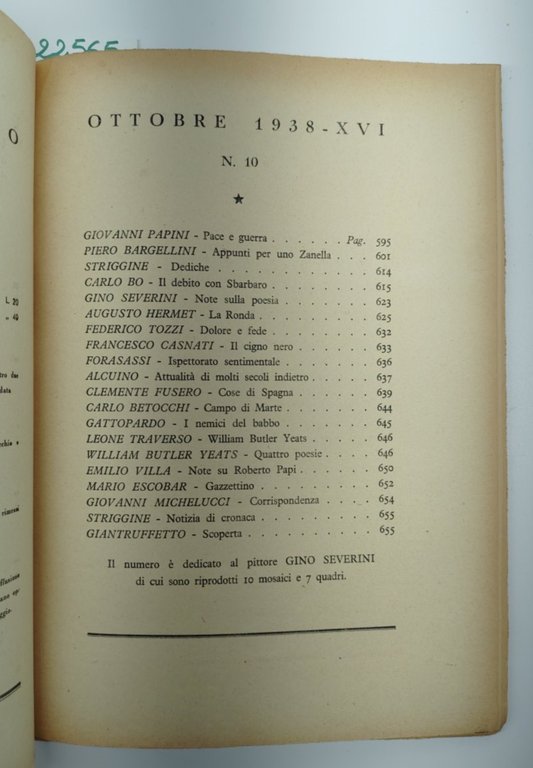 Il frontespizio ottobre 1938 n. 10 Vallecchi