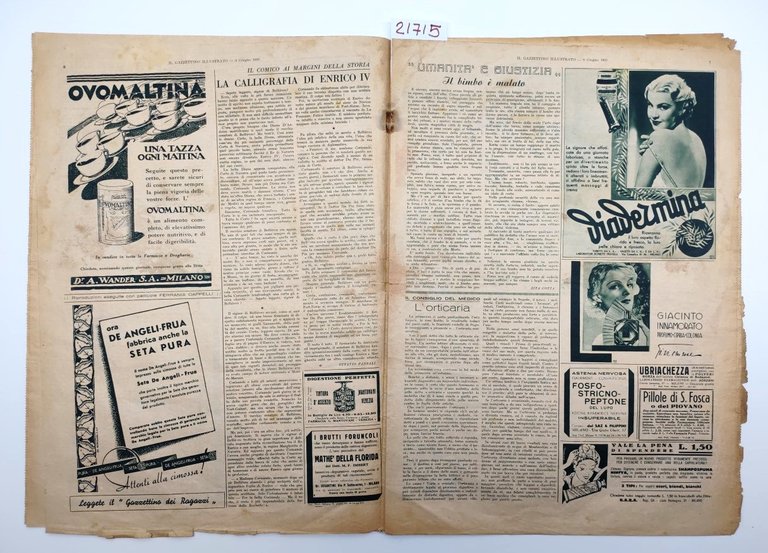 Il gazzettino illustrato 9 giugno 1935 numero 23 Papa Pio …