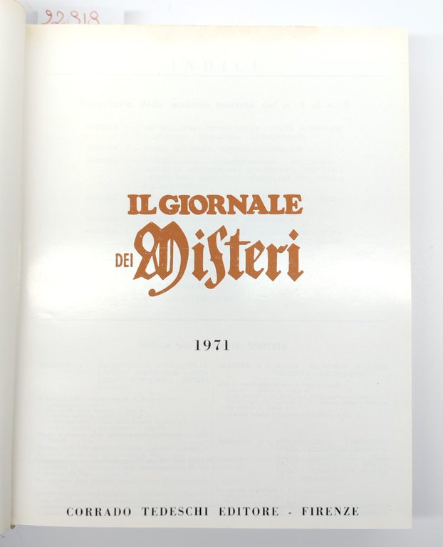 Il giornale dei misteri 1971 dal n. 1 al n. …