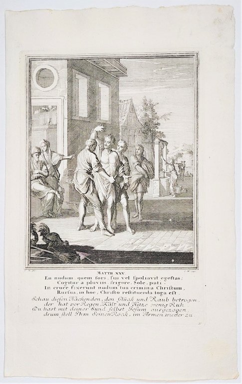 Incisione print Il giudizio universale Le opere di misericordia inc. …