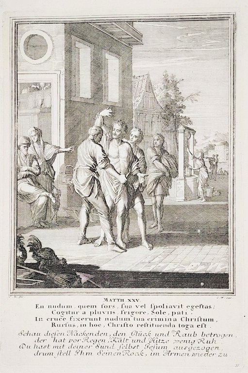 Incisione print Il giudizio universale Le opere di misericordia inc. …