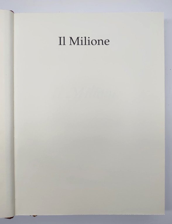 Il milione Officine del Novecento 1999