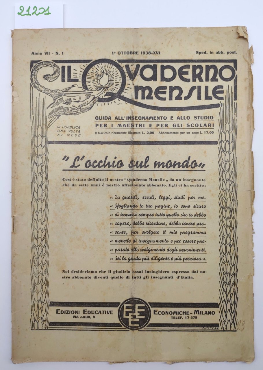 Il quaderno mensile anno VII n. 1 guida all'insegnamento e …